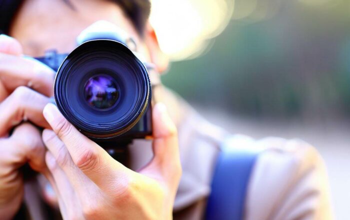 Un homme qui prend une photo